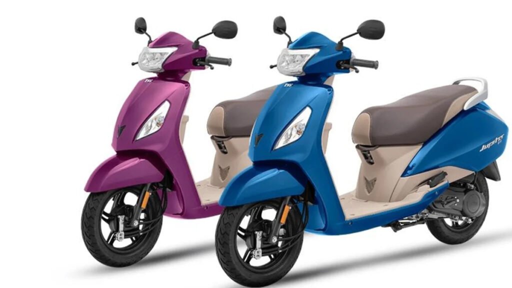 TVS Jupiter A feature-packed scooter offering superior mileage, stability, and safety.