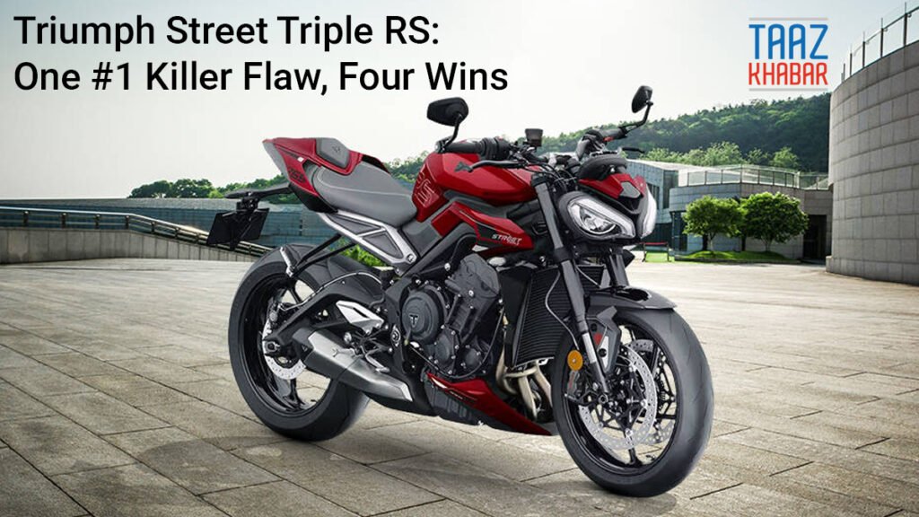 Triumph Street Triple RS parked outdoors, showcasing sporty design and performance build